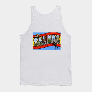 Greetings from Salinas California, Vintage Large Letter Postcard Tank Top